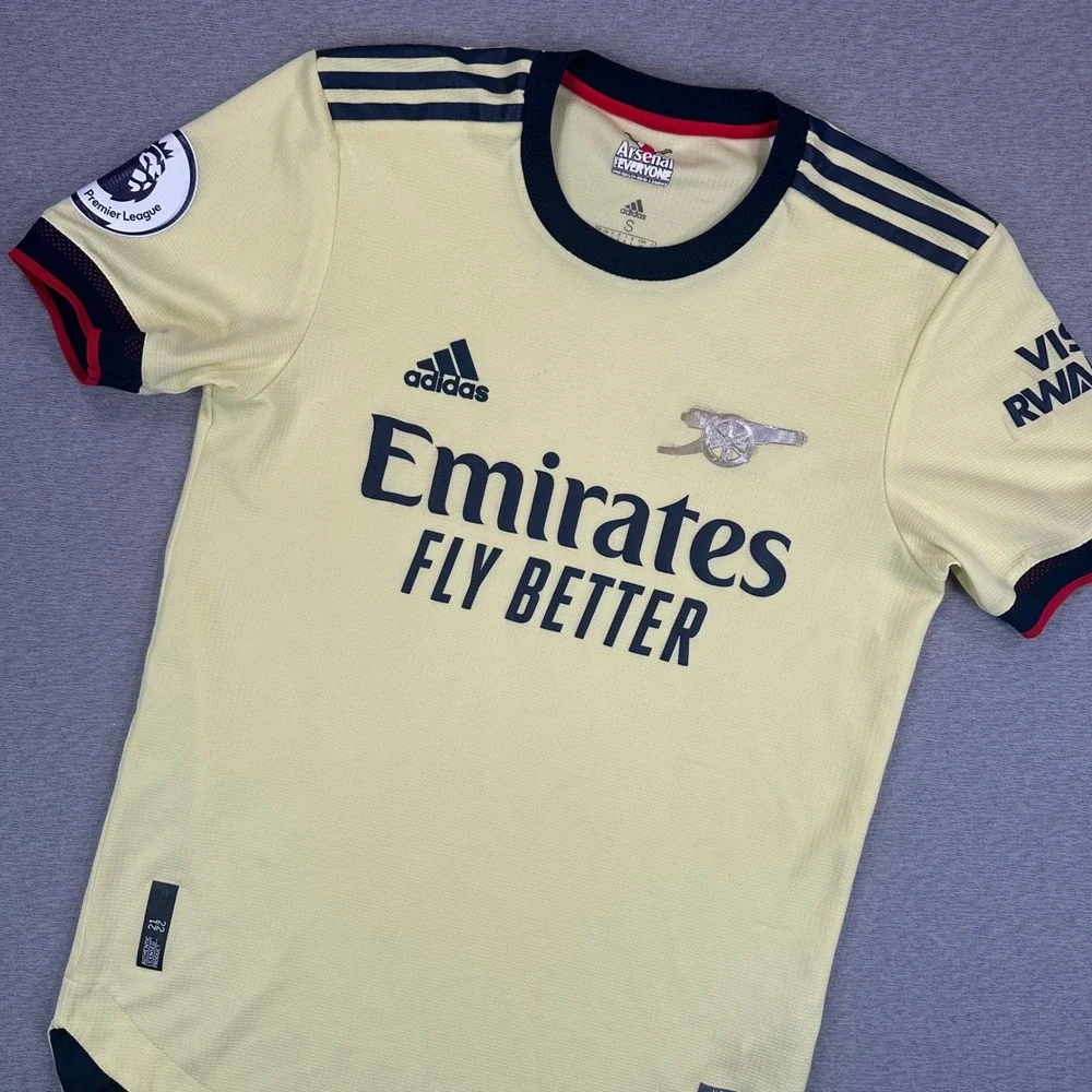 Adidas Arsenal Jersey Mens Small Yellow 2021-22 Away GM0219 Authentic Gunners